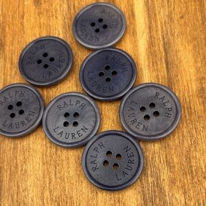 Ralph Lauren Navy Four-Hole Logo Buttons